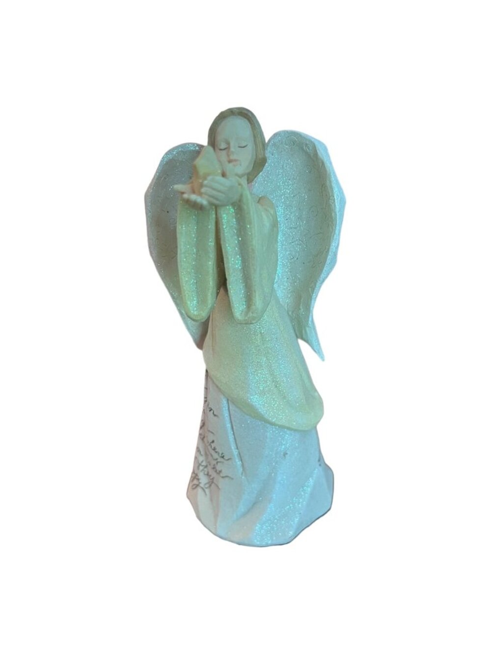 Vtg Enesco Angel Foundation by Karen Hahn Figurine Statue 8.75" Beige Decor 2002